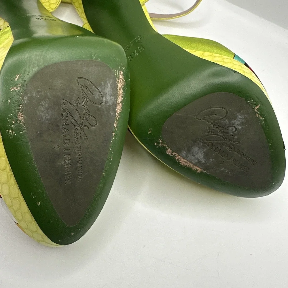 Donald & Lisa Pliner Signature CHIARA Platform Green Bottom Heel Luxe RARE 8 1/2